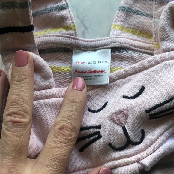 😻 Pink cotton cat Hanna Andersson overalls - 75cm - Picture 5 of 5